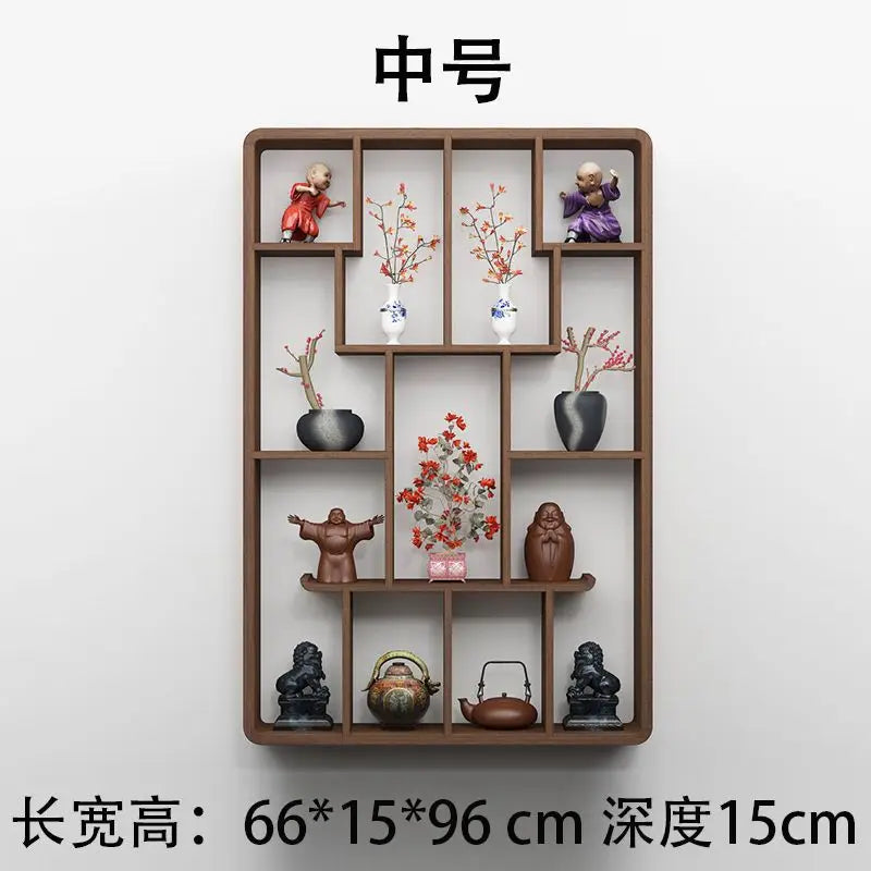 Wall or Floor Solid Wood Duobao Bogu Shelf | Curio Display Rack | display shelves | Wiccan Center