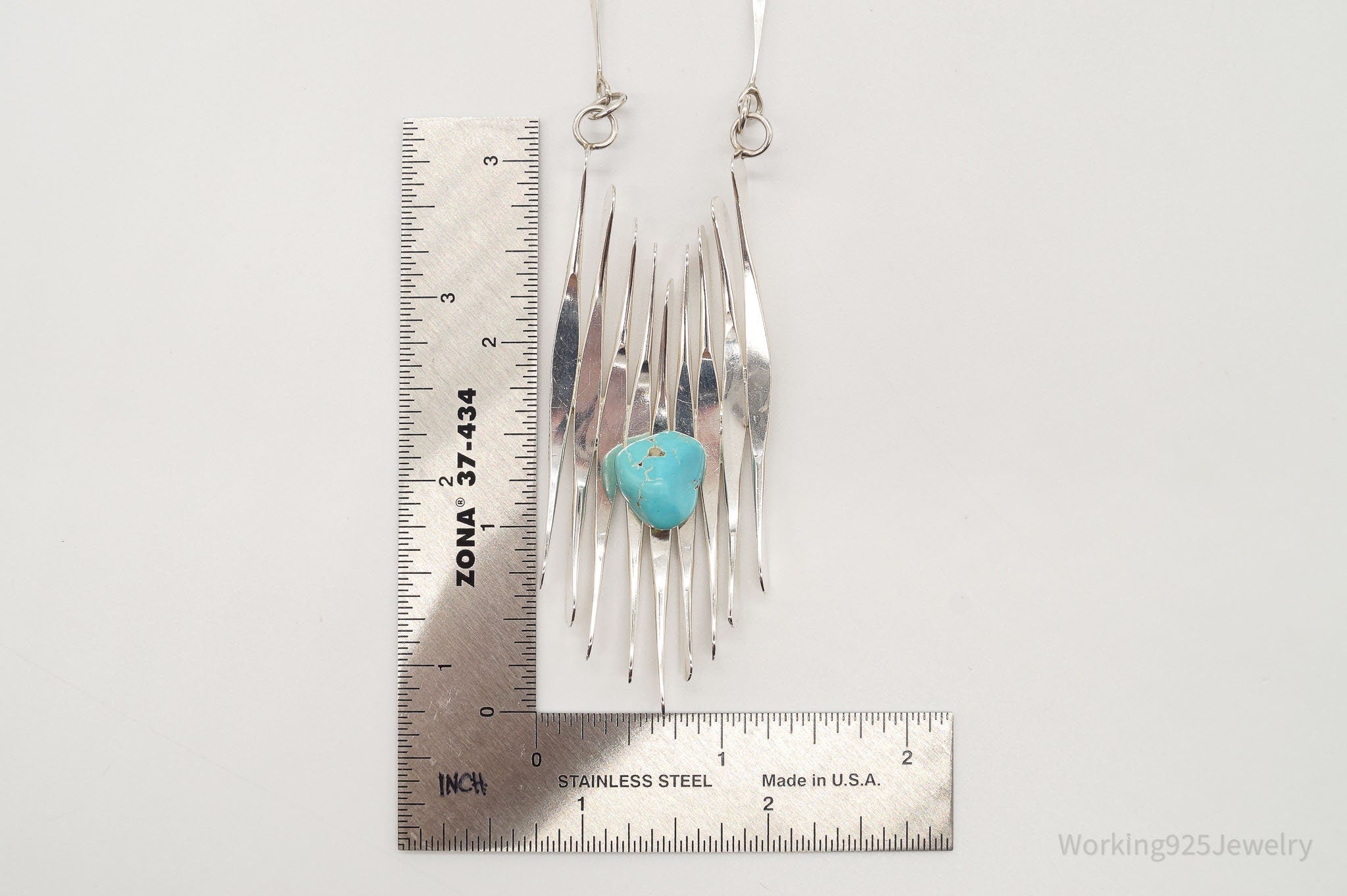 Vintage Turquoise Modernist Silver Necklace | Jewelry > Necklaces > Pendants | Wiccan Center