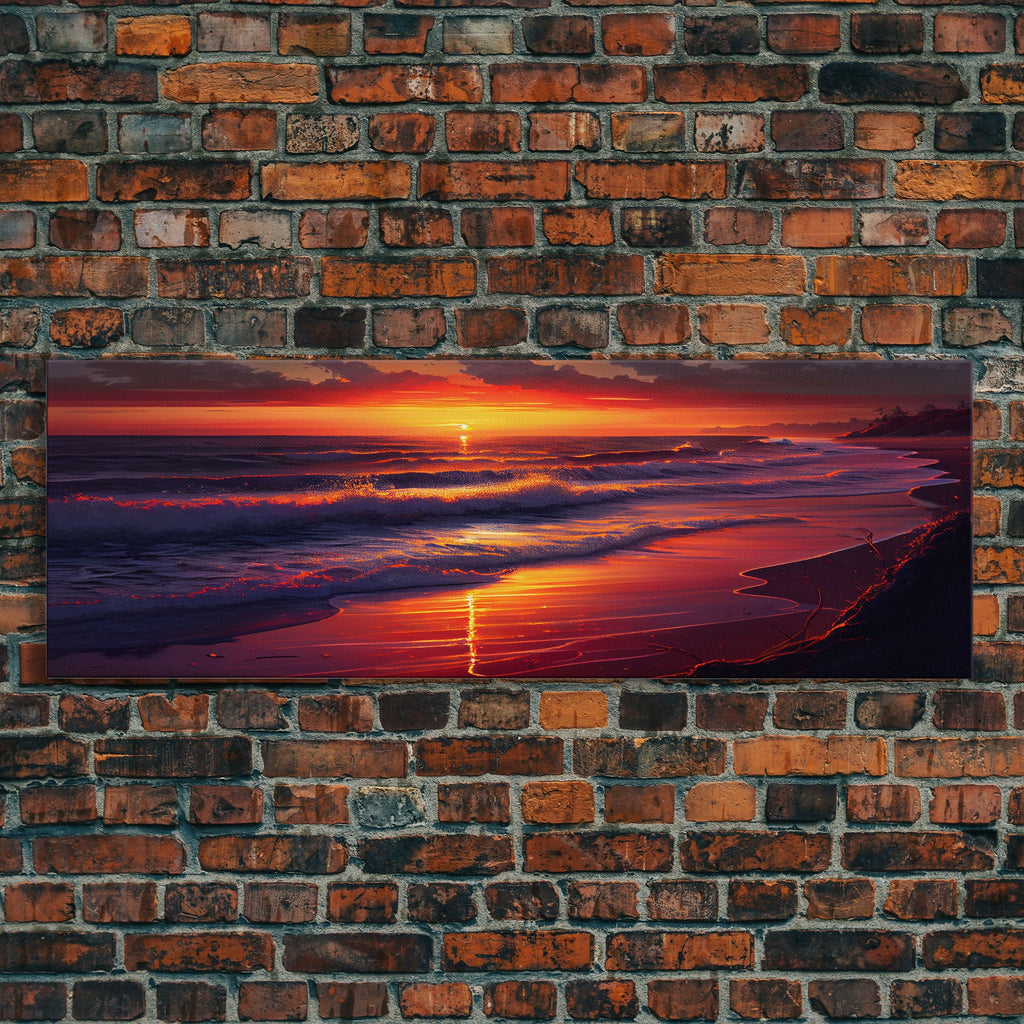 Large Art Sunset, Beach landscape, Coastal Art Print, Beach House, Coastal Decor, Beach Painting, Sunset Art, Framed/Unframed Canvas/Print | | Wiccan Center