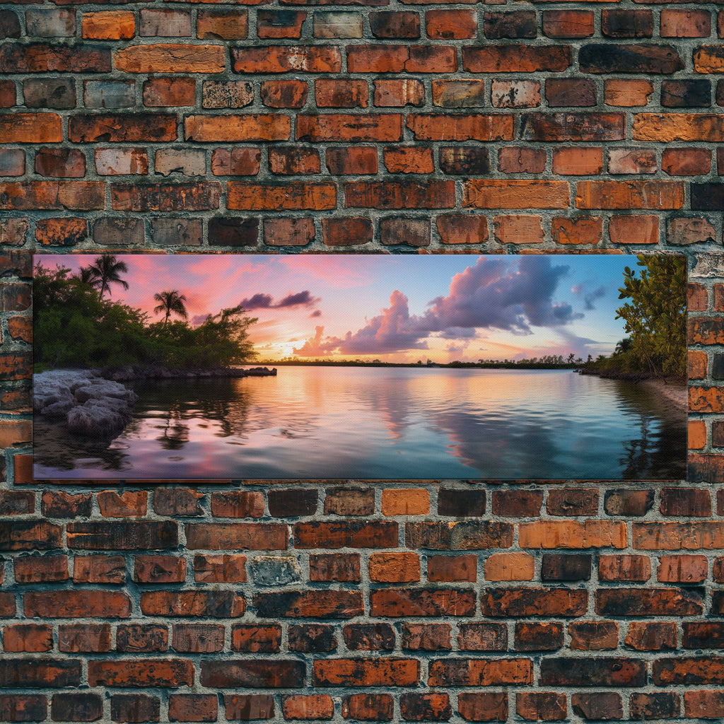 Photographic Panoramic of Biscayne Florida National Park, Sunset Photography, National Park Art, Framed Canvas Print, Landscape Photography | | Wiccan Center