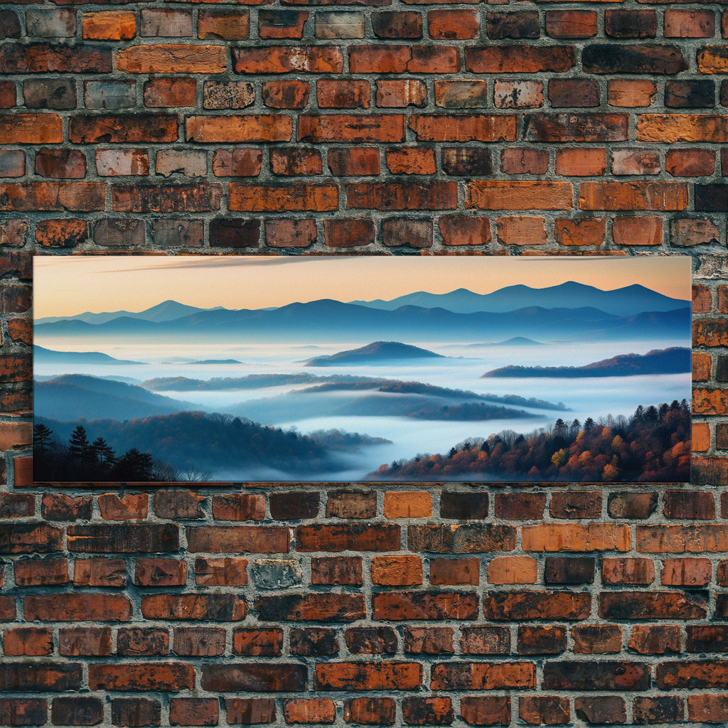 Photographic Panoramic of Blue Ridge Mountains National Parkway, Sunset Photography, Wall Art, Framed Canvas Print, Landscape Photography | | Wiccan Center