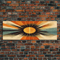 Sunset Art Deco Sunburst Wall Art, Ready To Hang Canvas Print, Panoramic Art, Art Deco Wall Decor, Above Bed, Above Couch, Above Sofa | | Wiccan Center