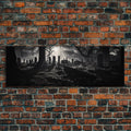 Spooky Halloween Decor, Black and White Photograph Of A Creepy Cematary, Graveyard Decor, Witchy Art | | Wiccan Center