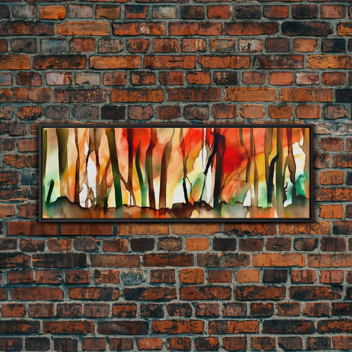 Watercolor Forest Canvas, Abstract Landscape, Forest On Fire, Foggy Forest Wall Art, Abstract Forest Art, Panoramic, Wall Art, Canvas Print | | Wiccan Center
