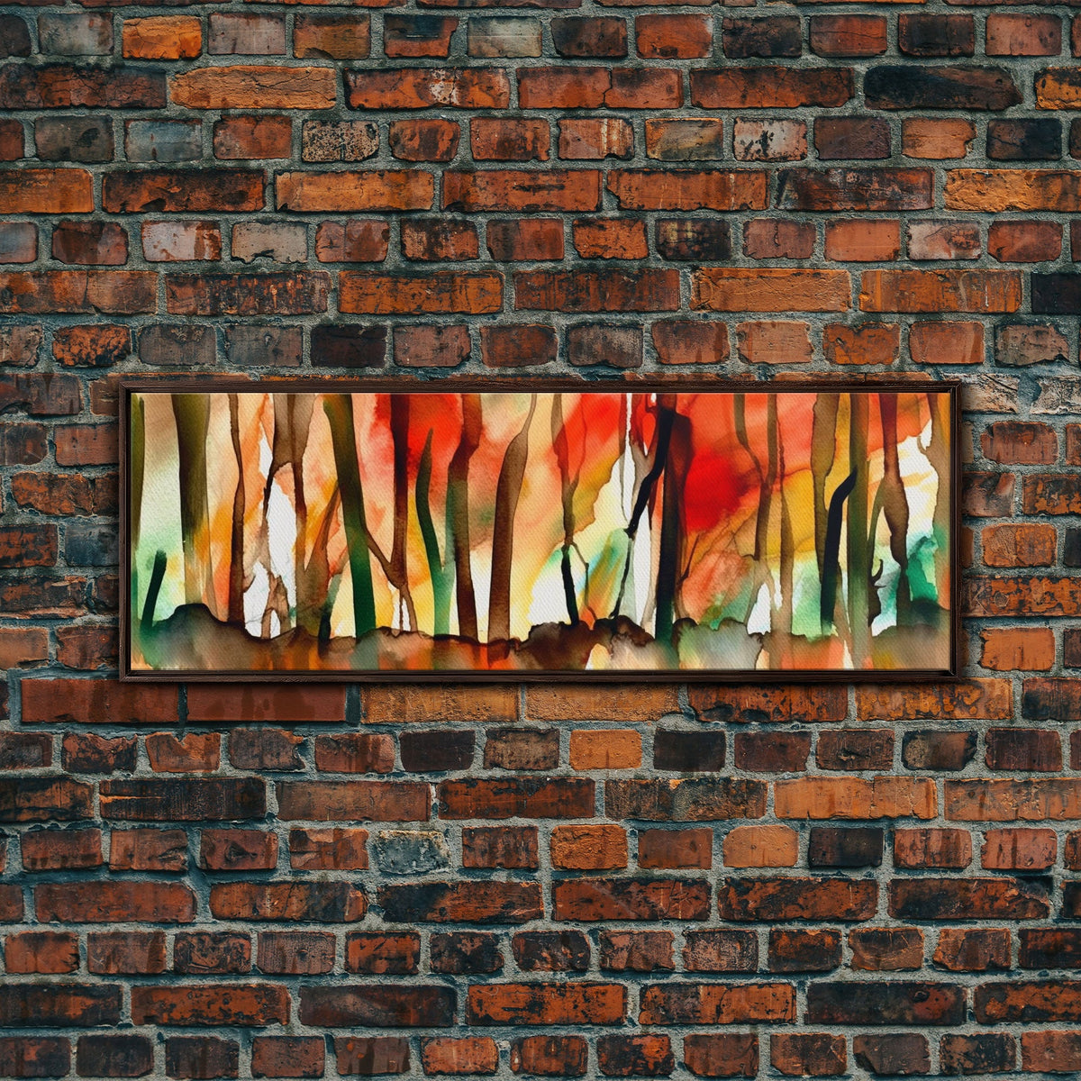 Watercolor Forest Canvas, Abstract Landscape, Forest On Fire, Foggy Forest Wall Art, Abstract Forest Art, Panoramic, Wall Art, Canvas Print | | Wiccan Center