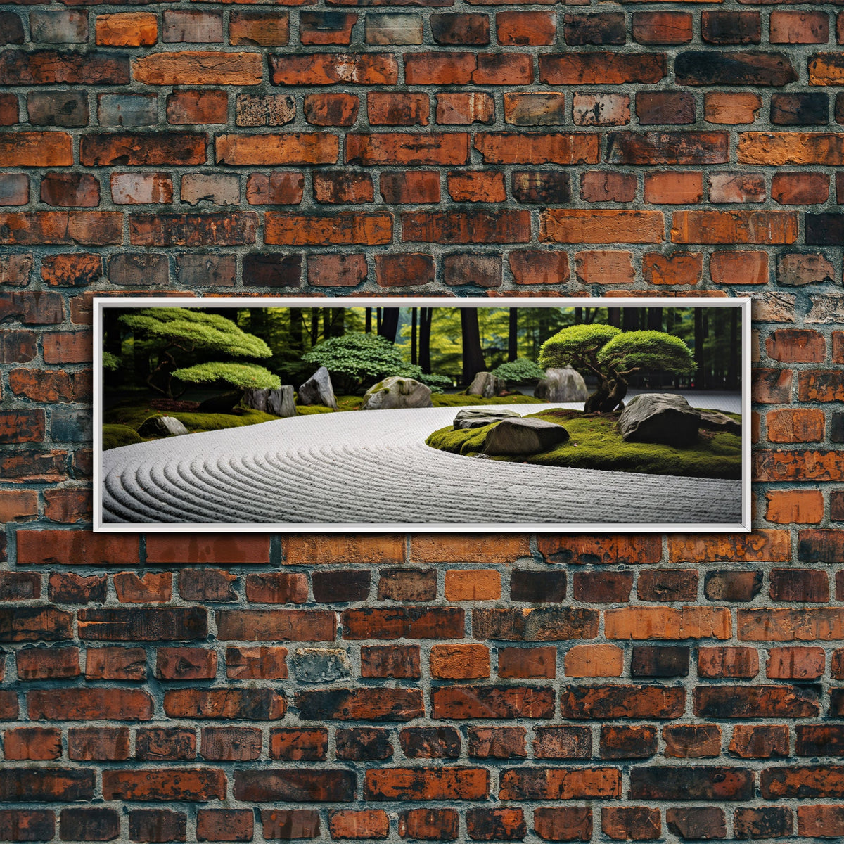 Zen Garden Art, Framed Canvas Print, Meditation Center Wall Decor, Lobby Art, Entryway Decor, Calming Meditation Art | | Wiccan Center