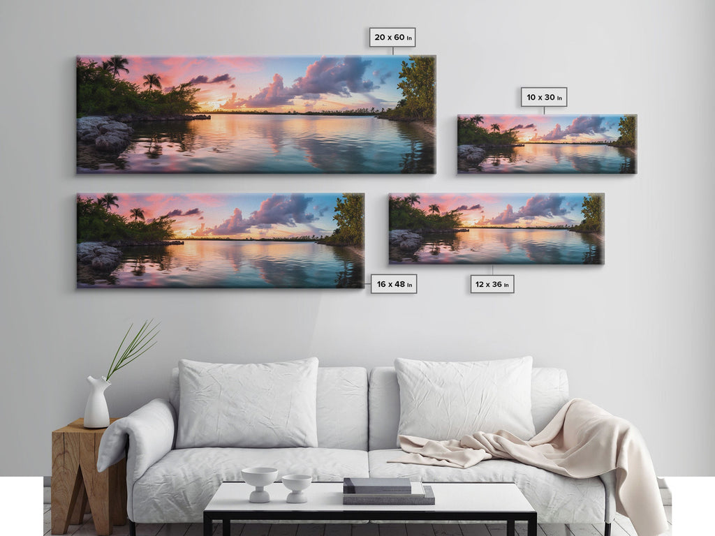 Photographic Panoramic of Biscayne Florida National Park, Sunset Photography, National Park Art, Framed Canvas Print, Landscape Photography | | Wiccan Center