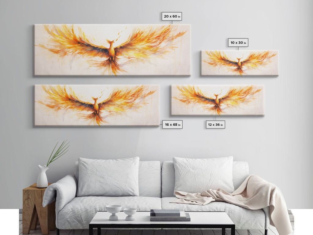 The Phoenix Panoramic Print, Mystical Rebirth, Framed Wall Art, Reincarnation Art | | Wiccan Center