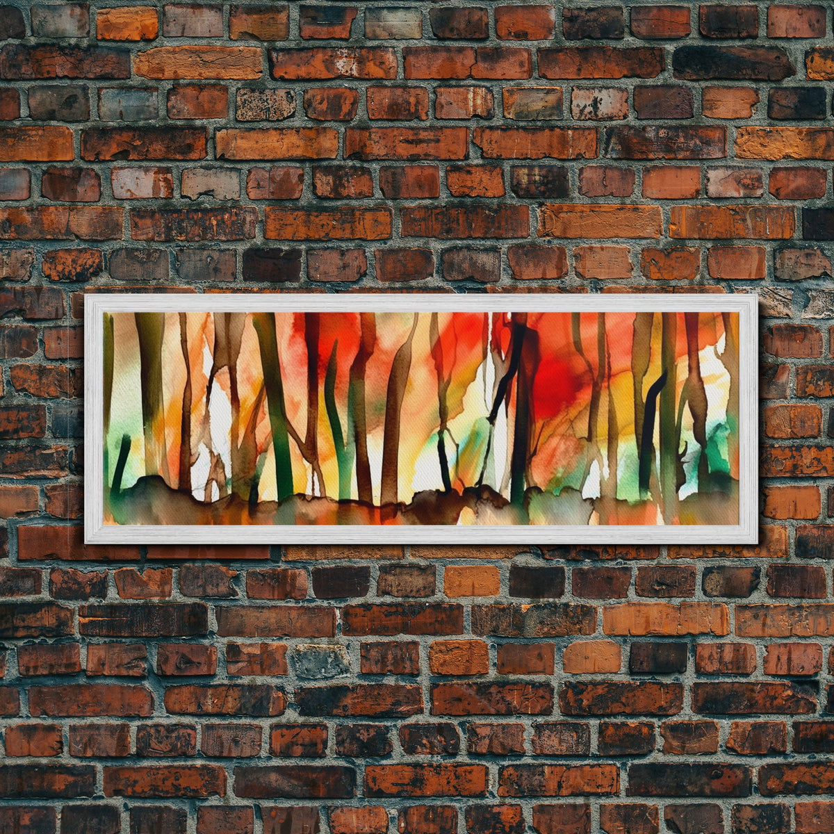 Watercolor Forest Canvas, Abstract Landscape, Forest On Fire, Foggy Forest Wall Art, Abstract Forest Art, Panoramic, Wall Art, Canvas Print | | Wiccan Center