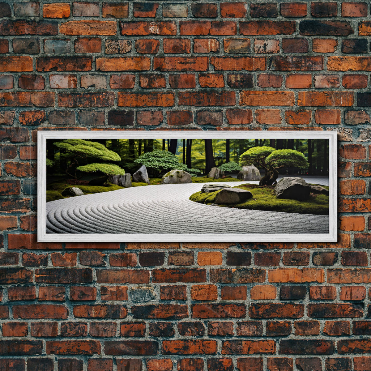 Zen Garden Art, Framed Canvas Print, Meditation Center Wall Decor, Lobby Art, Entryway Decor, Calming Meditation Art | | Wiccan Center