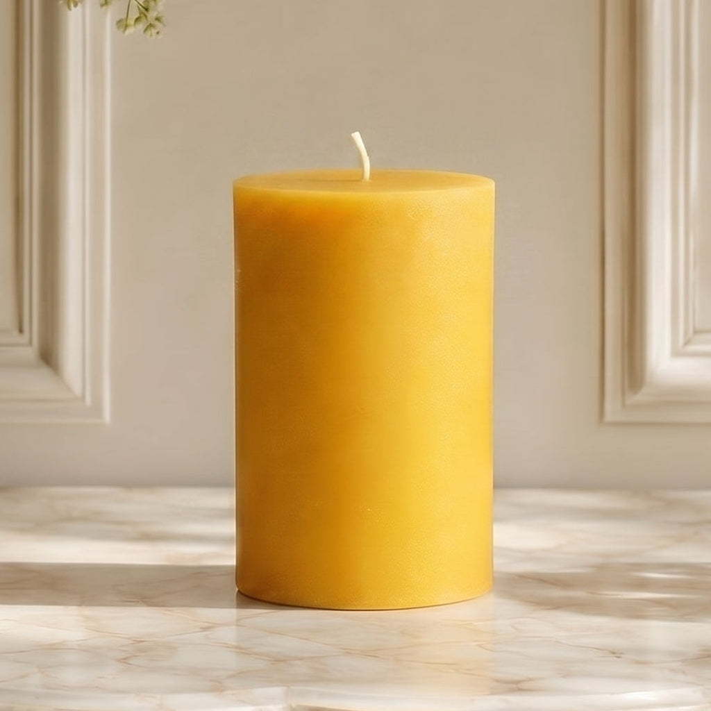 3x5 Inch Yellow Beeswax Pillar Candle | Candles | Wiccan Center