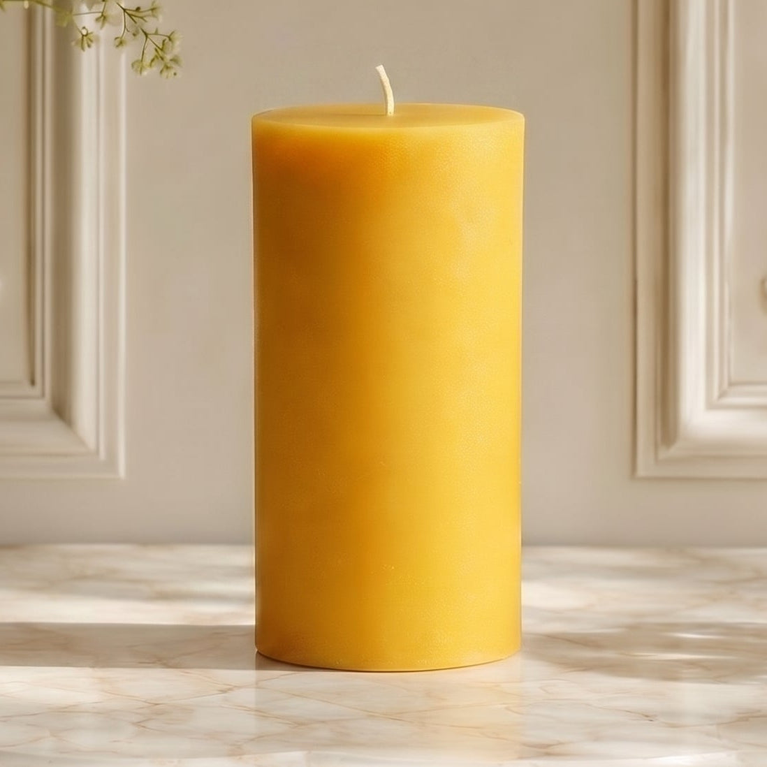 3x6 Inch Yellow Beeswax Pillar Candle | Candles | Wiccan Center