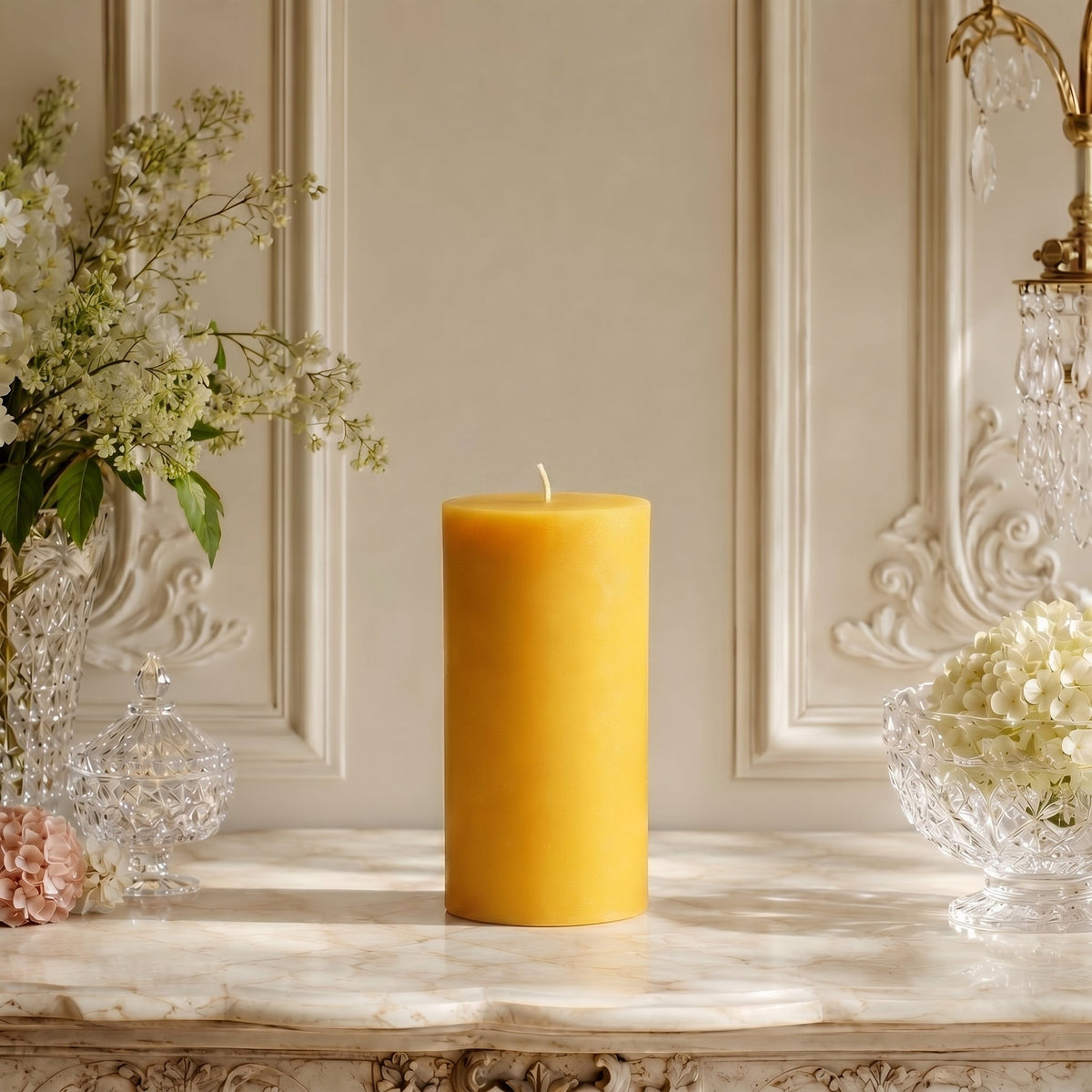 3x6 Inch Yellow Beeswax Pillar Candle | Candles | Wiccan Center