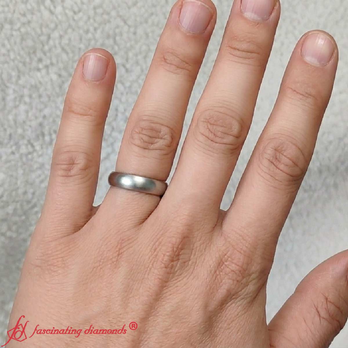 Wedding Band Beveled Edge Matte