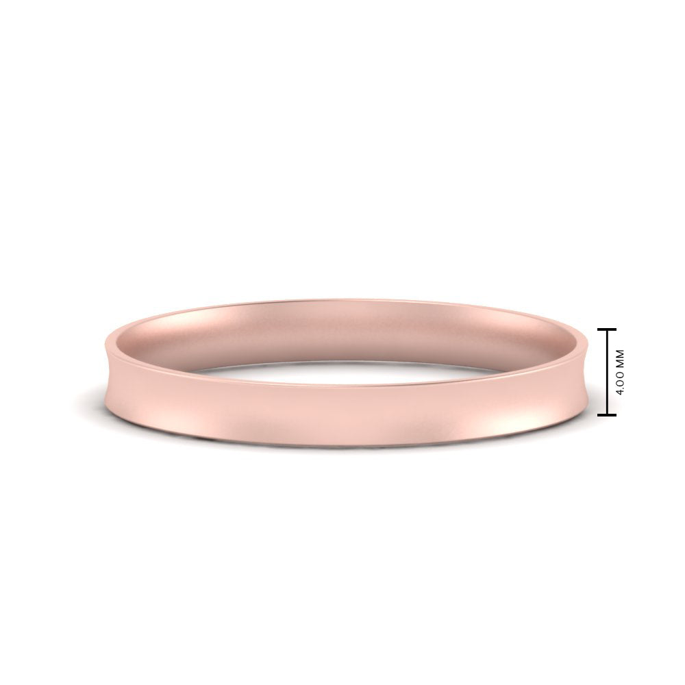 4 mm Comfort Fit Concave Mens Band