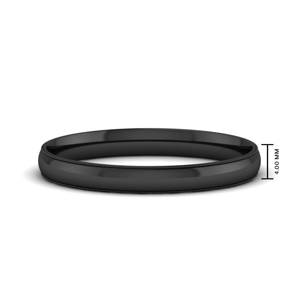 4 mm Comfort Fit Wedding Band Milgrain Edge