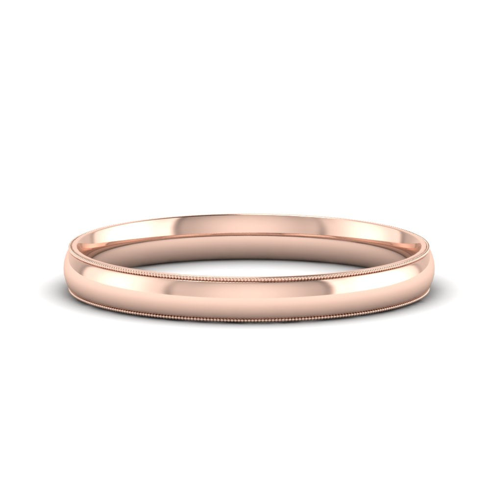 4 mm Comfort Fit Wedding Band Milgrain Edge