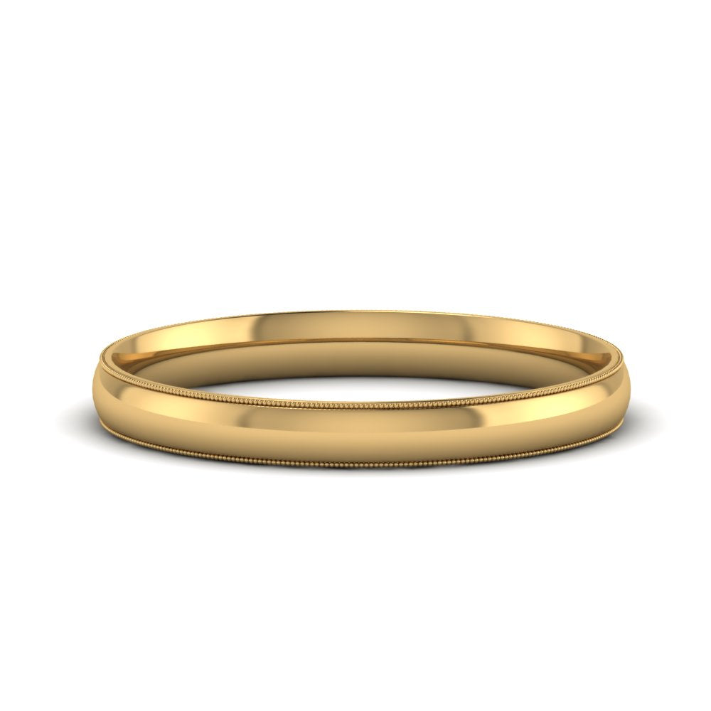 4 mm Comfort Fit Wedding Band Milgrain Edge