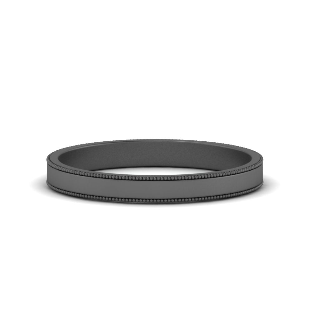 Flat Milgrain Mens Wedding Band