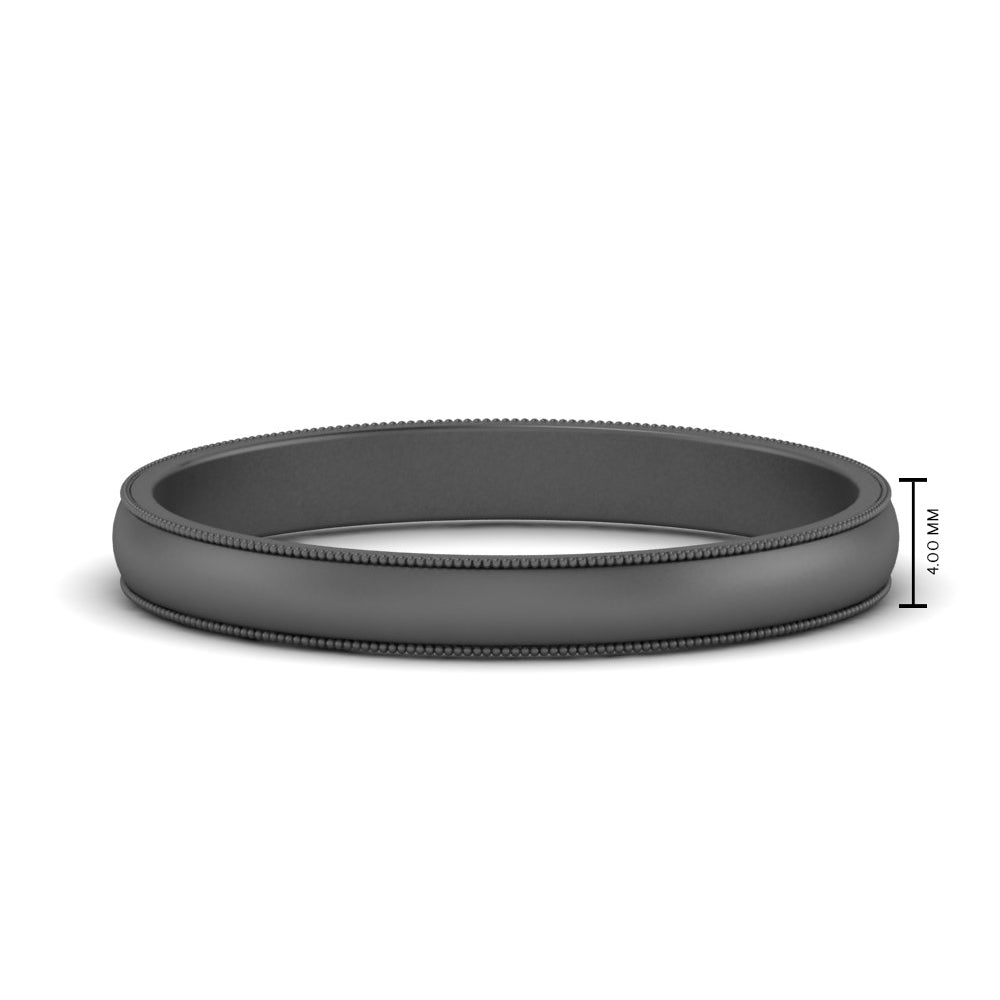 Milgrain Matte Finish Mens Band