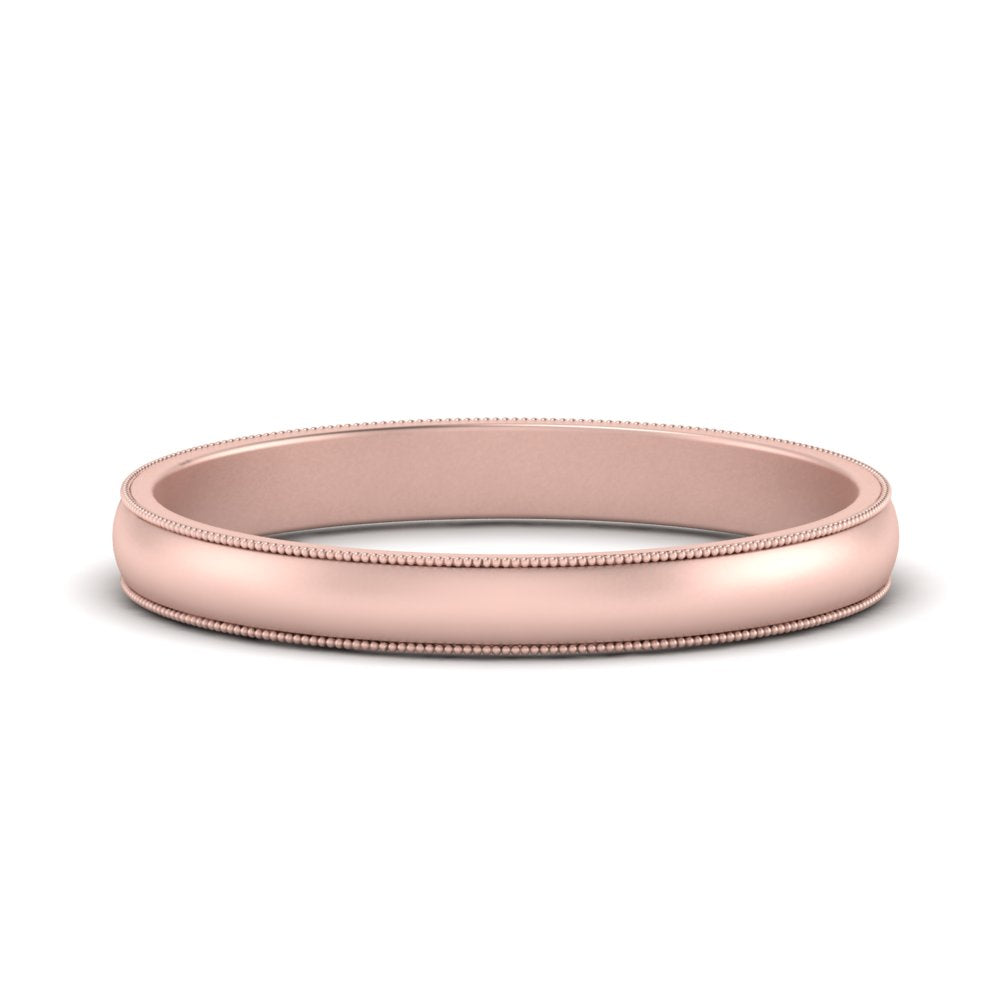 Milgrain Matte Finish Mens Band
