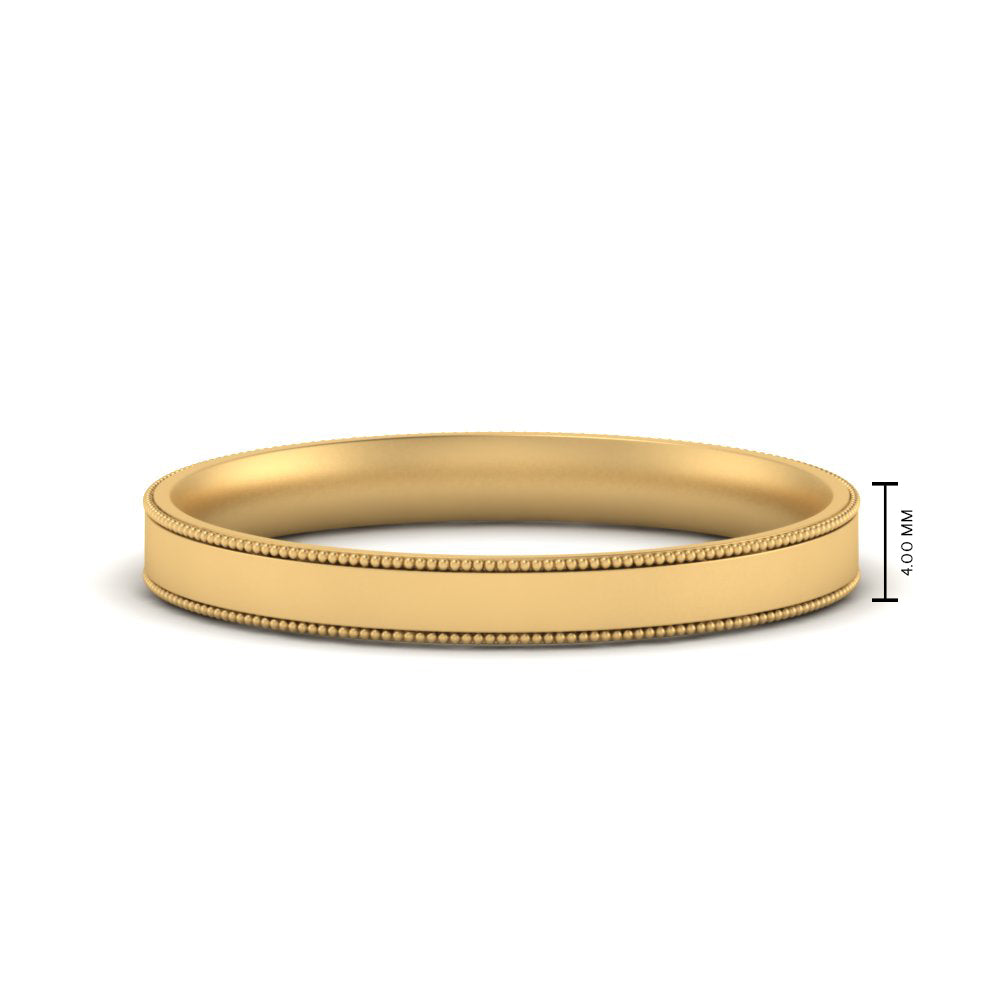 4 mm Stepped Edge Comfort Fit Flat Mens Band