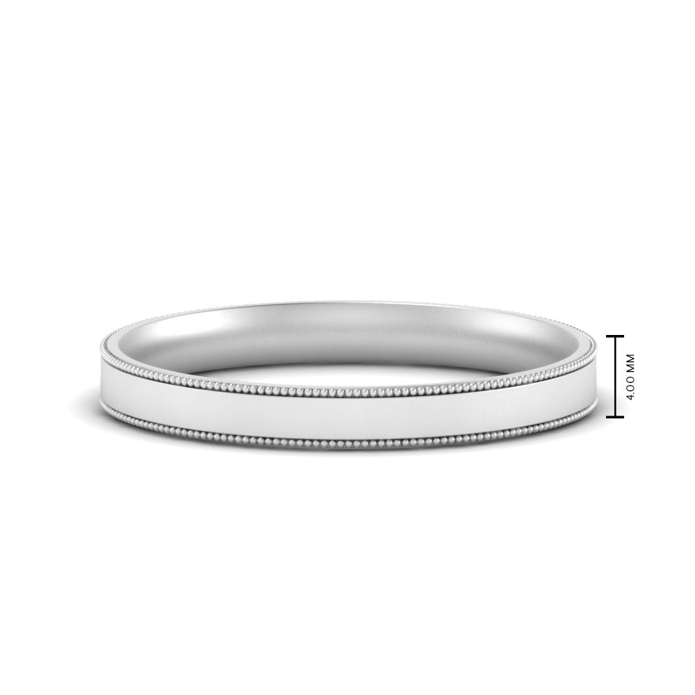 4 mm Stepped Edge Comfort Fit Flat Mens Band