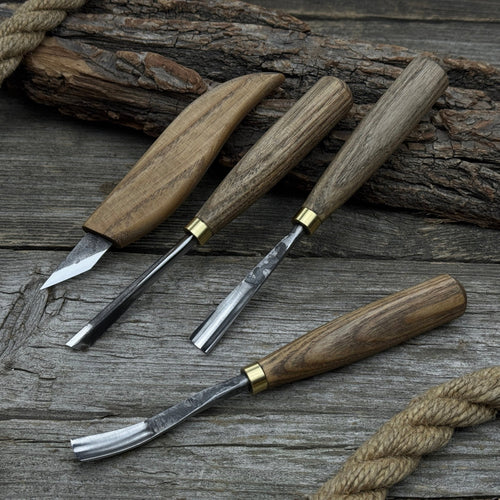 4-Piece Carving Knife, Chisel & Gouge Set | Tool Sets | Wiccan Center