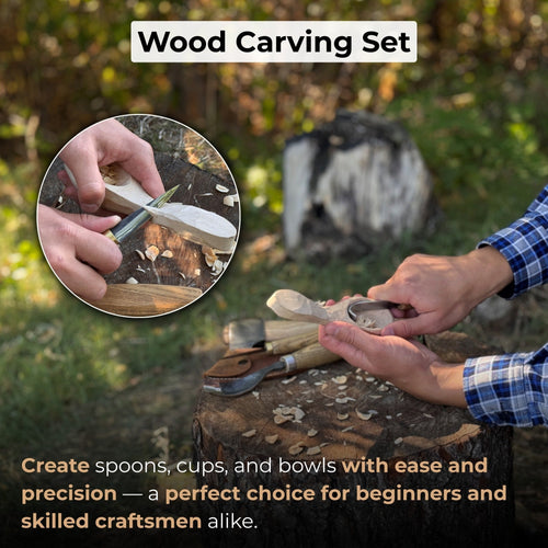 4-Piece Spoon Carving Tool Set | Tool Sets | Wiccan Center