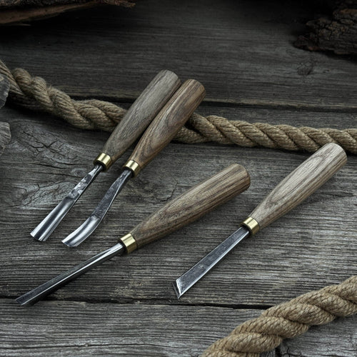 4-Piece Wood Carving Chisel & Gouge Set | Tool Sets | Wiccan Center