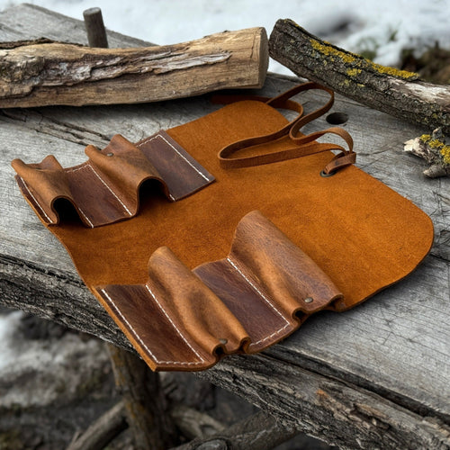 4 Pocket Leather Tool Roll | Tool roll | Wiccan Center