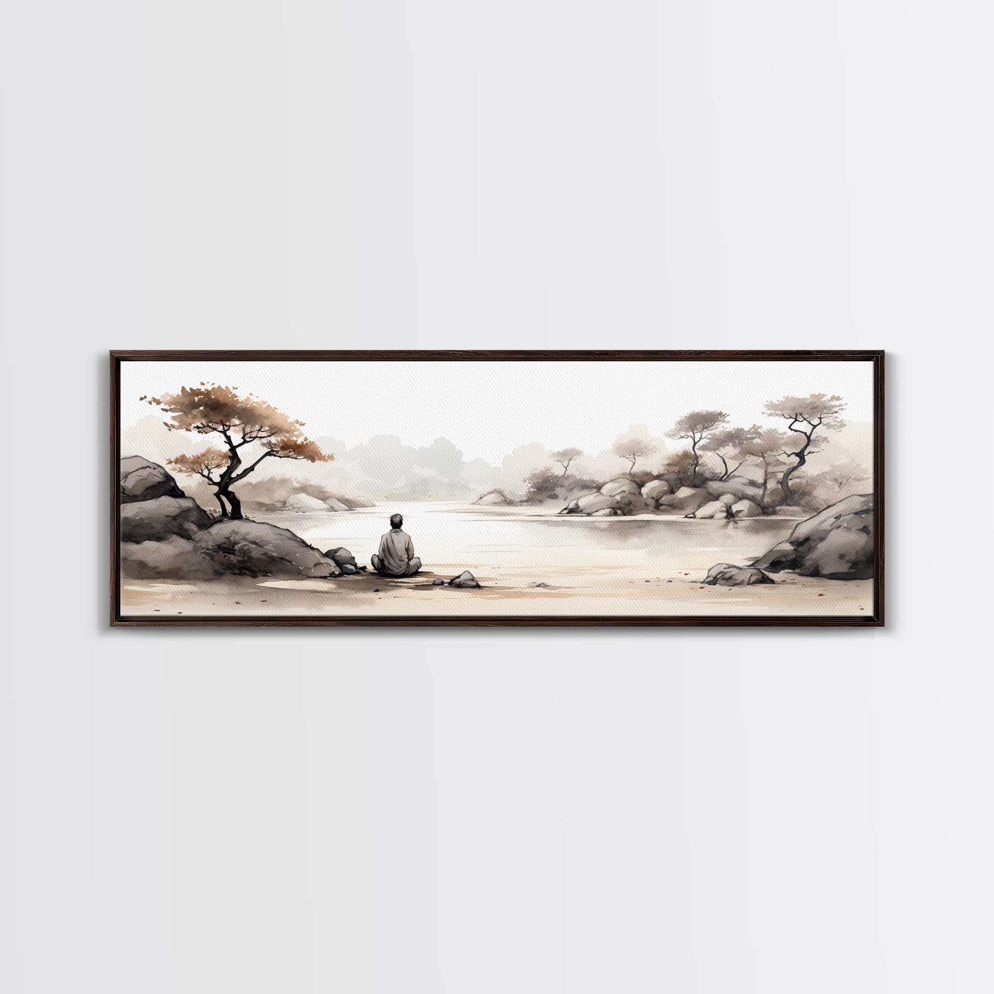 Yoga Studio Wall Decor, Framed Canvas Print, Christmas Gift, Spiritual Boho Decor, Zen Wall Decor, Meditation Art