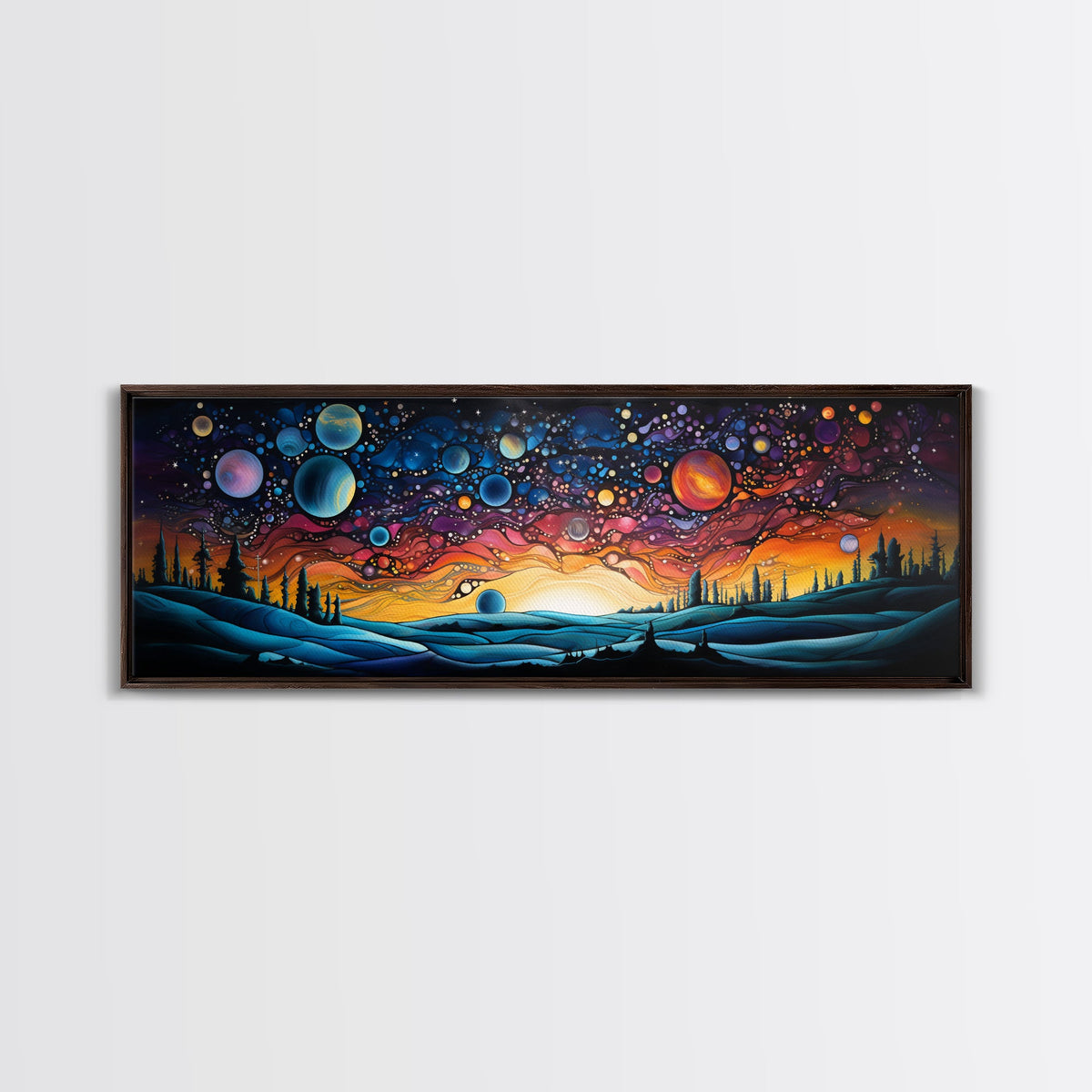 Abstract Galaxy Print, Framed Wall Art, Canvas Print, Van Gogh Inspired Art, Astronomy Gift, Living Room Decor, FREE SHIPPING | | Wiccan Center