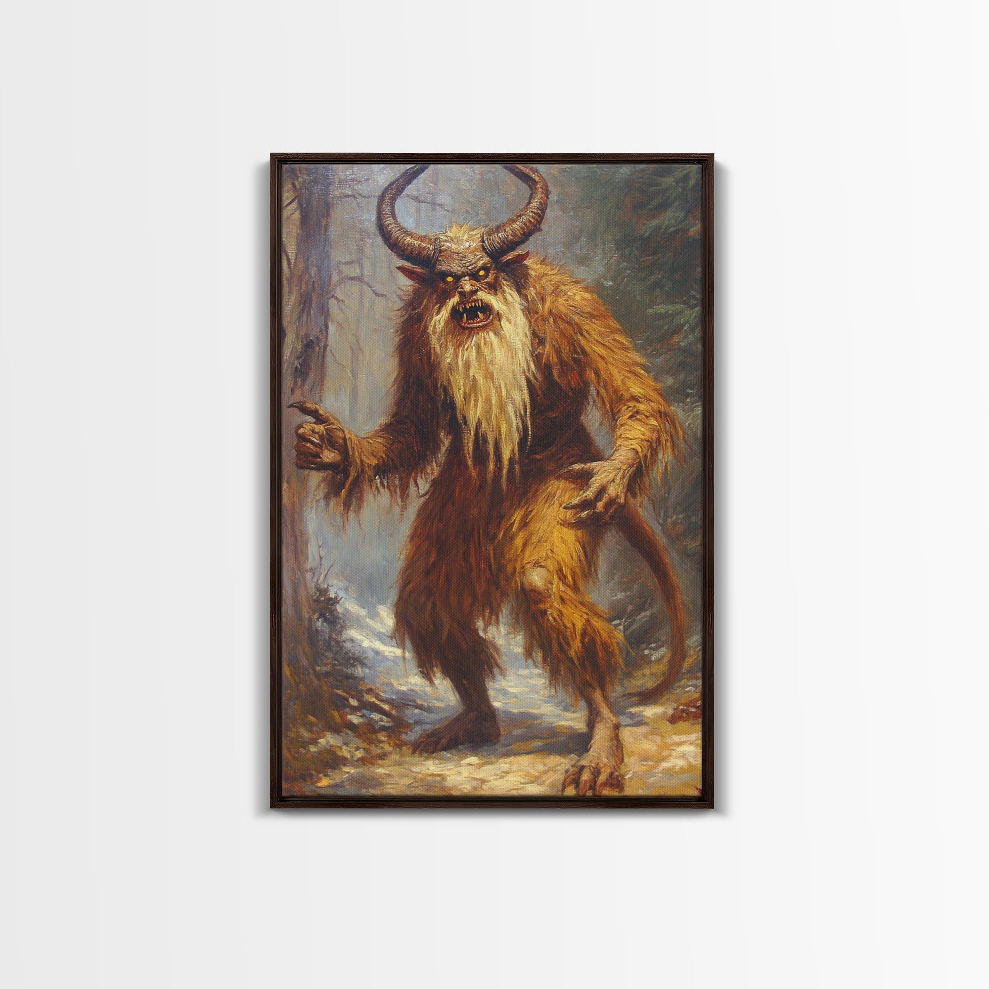 The Wendigo Dark Macabre Wall Art, Halloween Decor, Satyr Painting Print, Spooky Season Art, Halloween Wall Art, Demon Painting