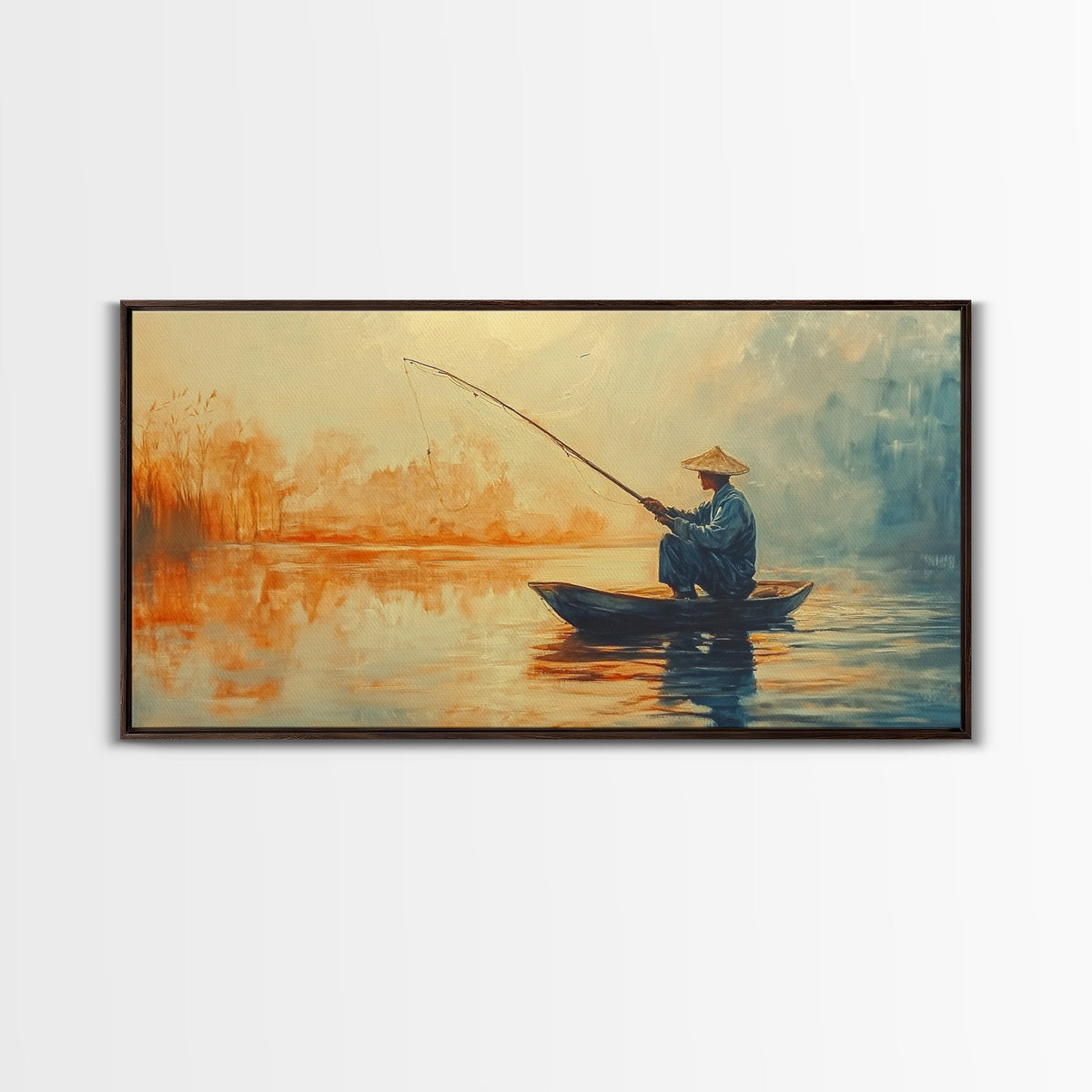 Wabi Sabi Fisherman Painting Print, Fishing Wall Art, Japanese Fisherman Watercolor Painting, Fishing Gift, Fisherman Gift IDea | | Wiccan Center