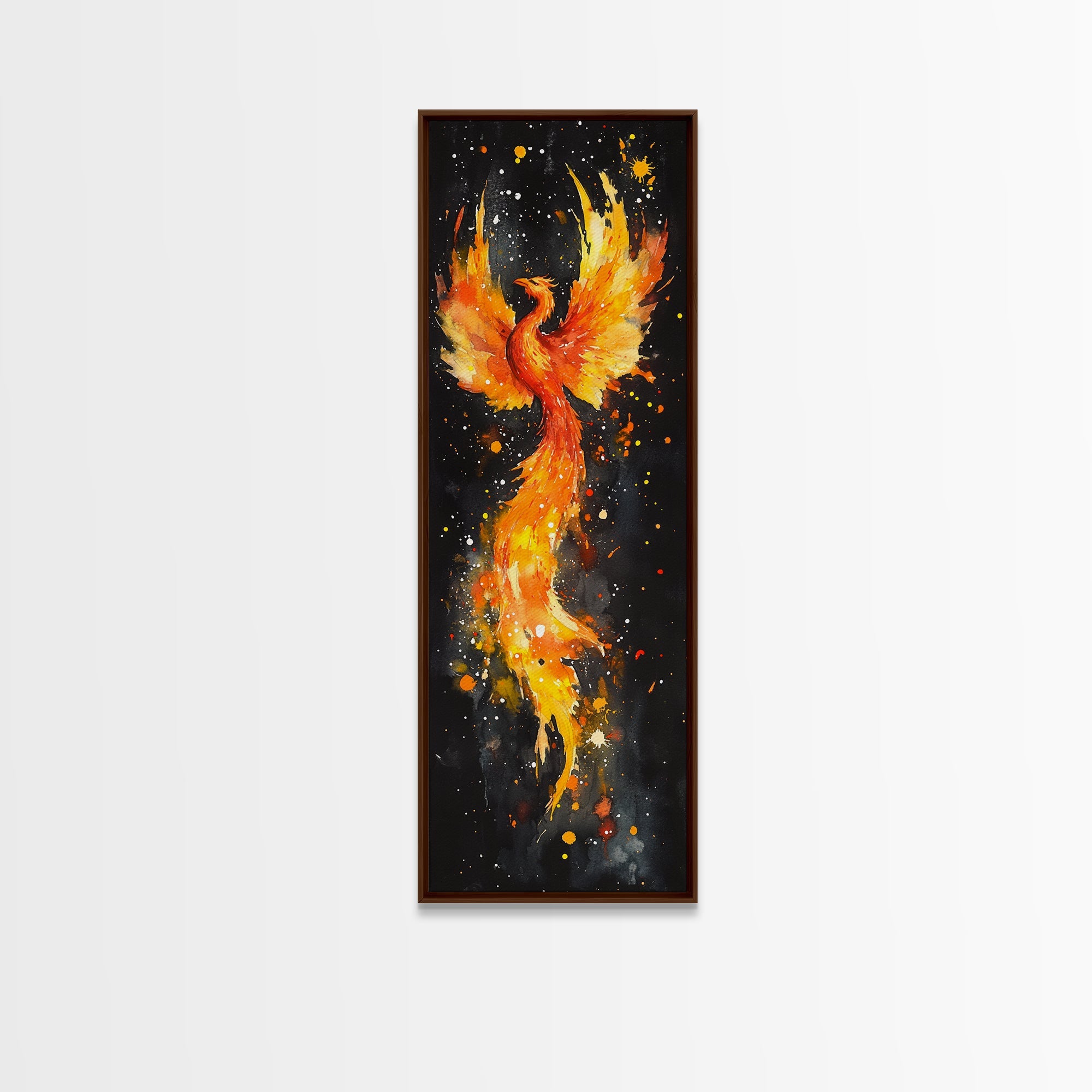Colorful Phoenix Artwork Canvas Print, Framed Option, Cosmic Art for Bedroom Decor, Spiritual Wall Art, Mystical Bird Painting