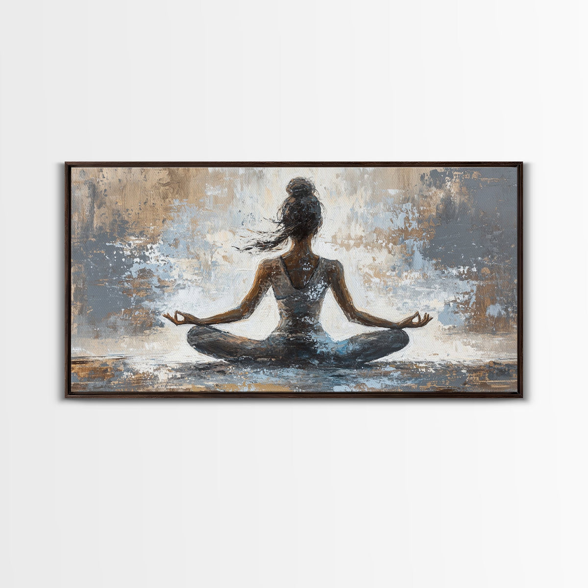 Yoga Pose Canvas Print Zen Abstract Meditation Wall Art Neutral Living Room Modern Therapy Art Gift Idea Unique Minimalist Decor | | Wiccan Center