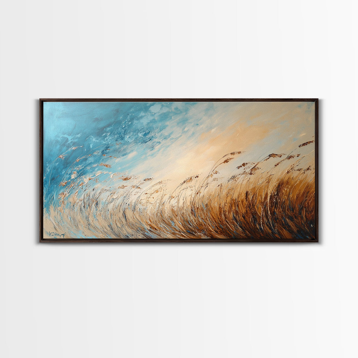 Coastal Wind, Beach Grass Painting, Coastal Cowgirl Wall Art, Nautical Decor, Wabi Sabi Art, Minimalist Art, Canvas Print, Extra Wide Art | | Wiccan Center
