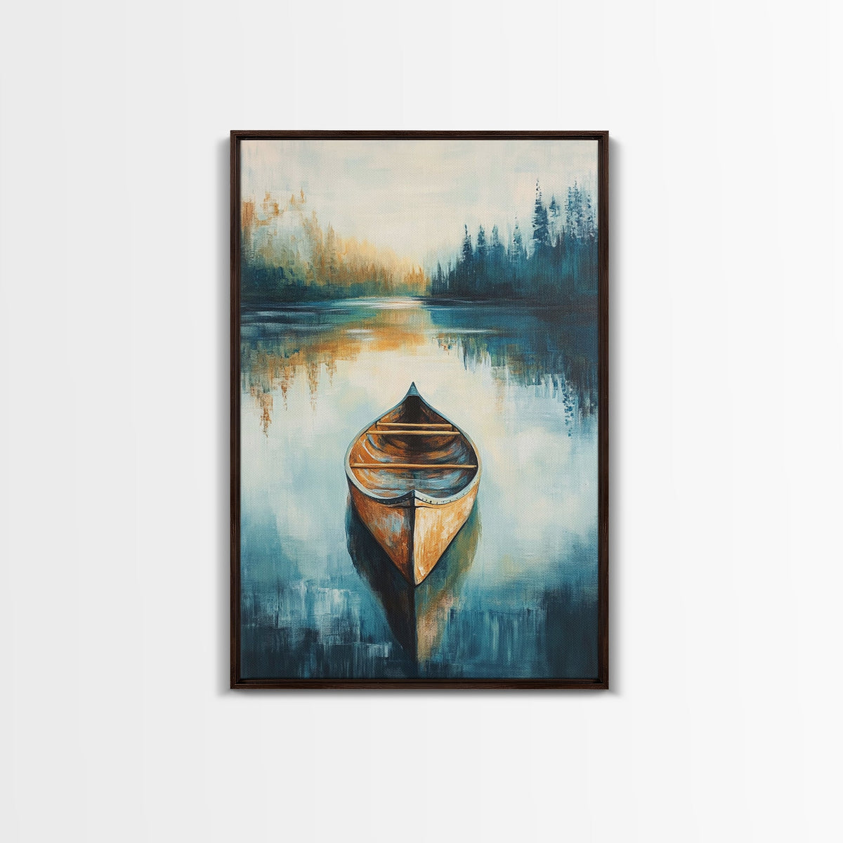 Still Water Canoe, Lake Tahoe Art, Nautical Painting, Rustic Wall Art, Moody Art, Extra Wide Art, Above Couch Art, Canvas Print | | Wiccan Center