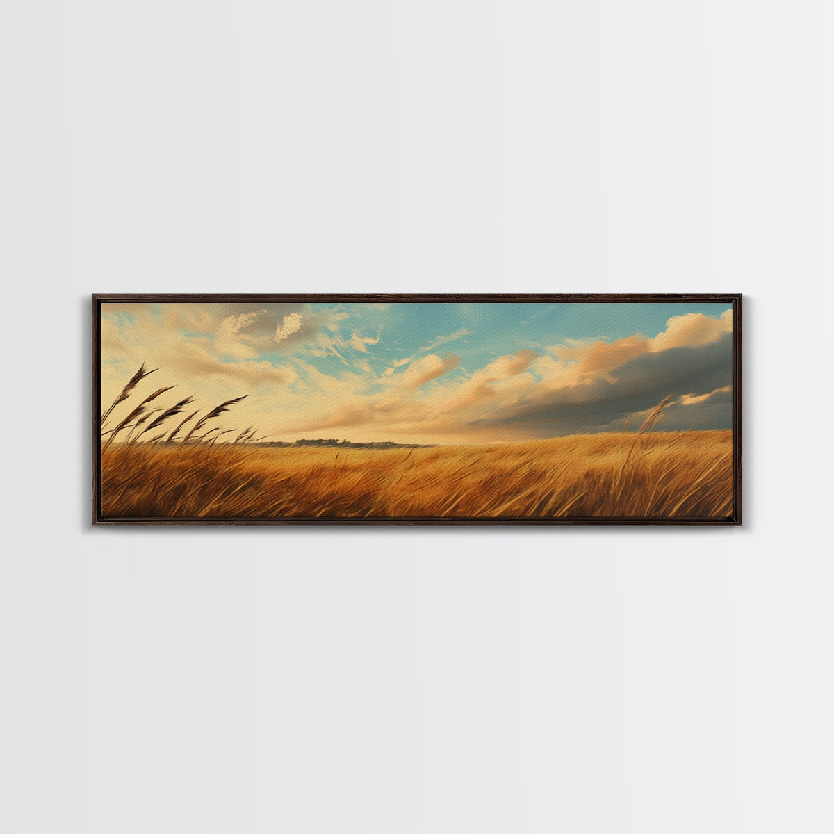 Golden Fields, Autumn Wind Art, Rustic Country Landscape, Farmhouse Home Decor, Living Room Art, Canvas Print, Framed Canvas Print | | Wiccan Center