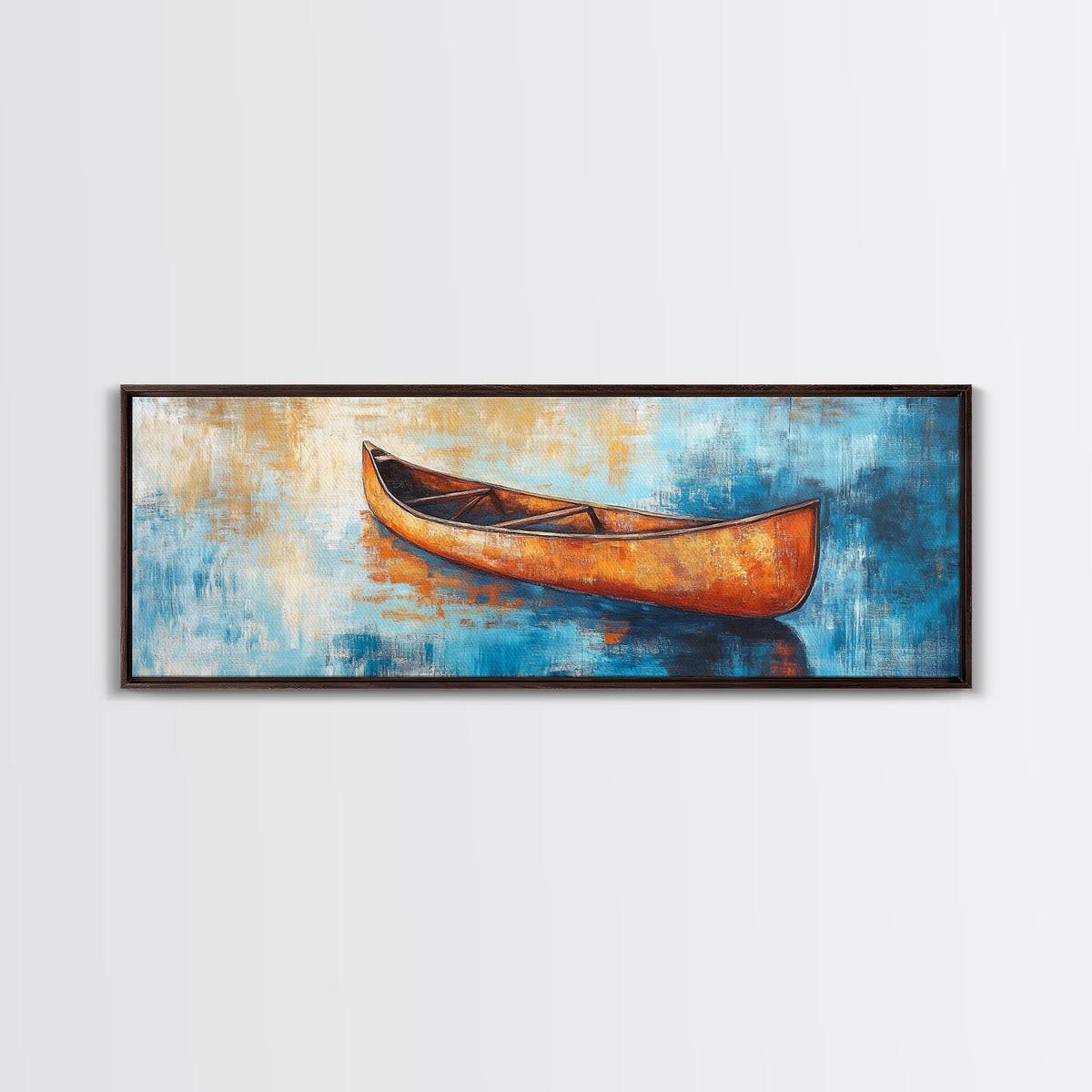 Rustic Canoe Reflection Canvas Print Lake House Wall Art Tranquil Watercolor Boat Painting Vintage Cabin Decor Nature Gift | | Wiccan Center