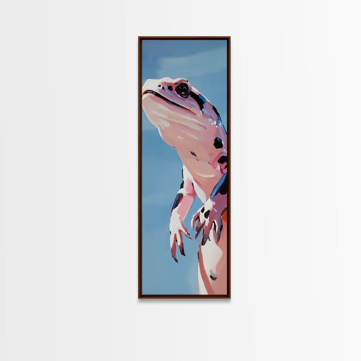 Frog Portrait, Whimsical Animal Art, Nature Wall Decor, Modern Minimalist Illustration, Playful Aesthetic, Kids Room Art, Canvas Print