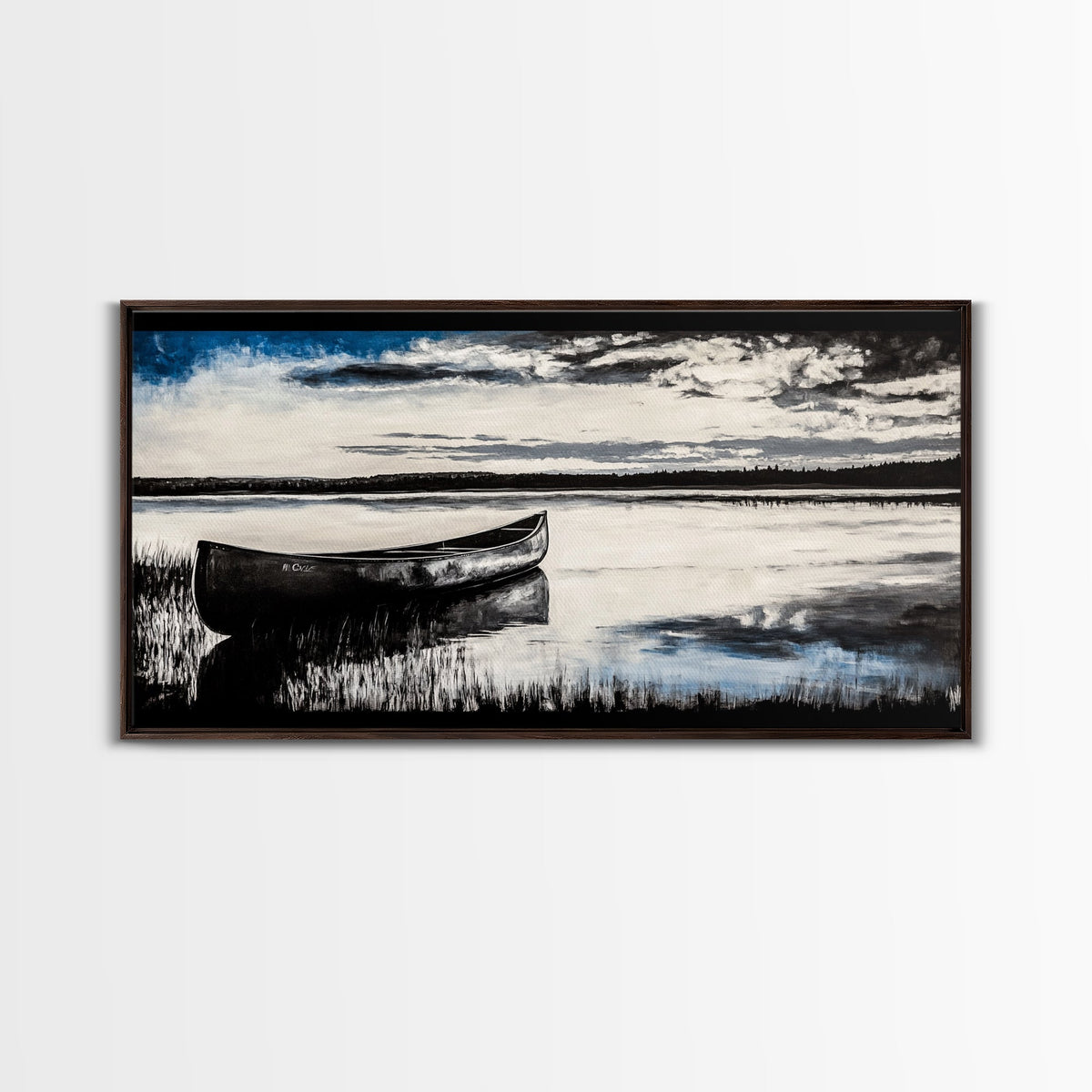 Still Water, Black and White Art, Reflection Canvas Print, Lake Scene Wall Art, Nature Decor, Peaceful Home Art, Framed Canvas Print | | Wiccan Center