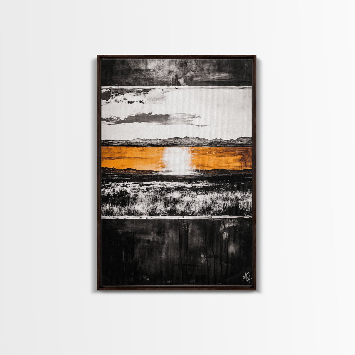 Abstract Horizon, Golden Light, Modern Landscape, Framed Canvas Print, Minimalist Wall Art, Office Decor, Contemporary Sunset, Fall Vibes | | Wiccan Center