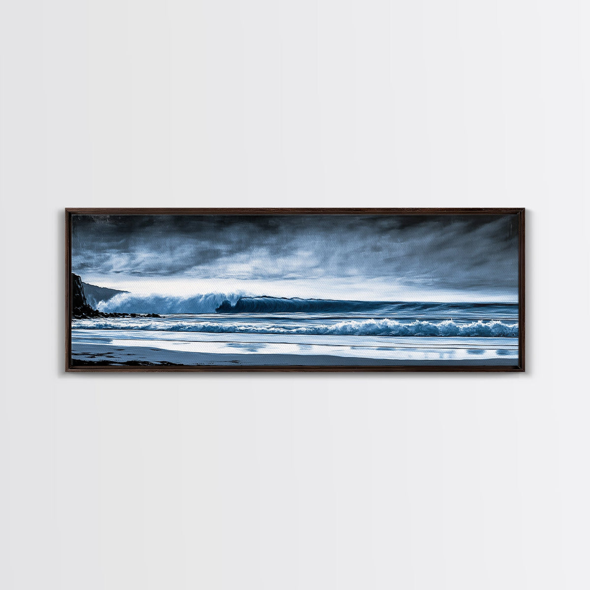 Ocean Wave, Moody Seascape, Blue Water Art, Stormy Sky, Coastal Home Accent, Surfer Decor, Minimalist Wall Art, Canvas Print | | Wiccan Center