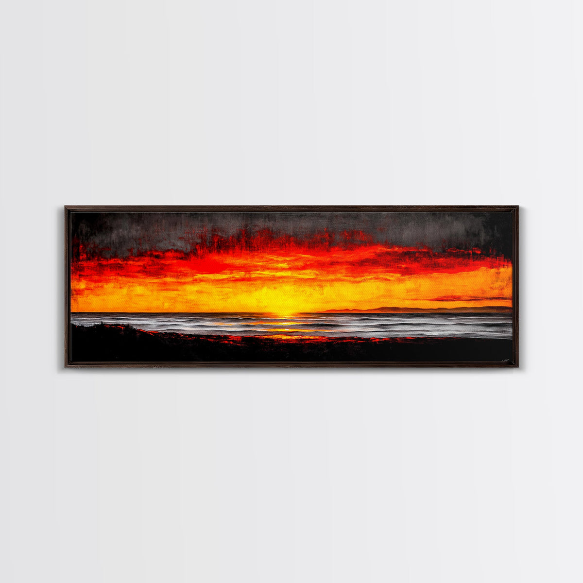 Sunset, Ocean, Waves, Canvas Print, Vibrant Sunset Wall Art, Beach House Decor, Coastal Painting, Living Room Art, Boho Aesthetic, Seascape | | Wiccan Center