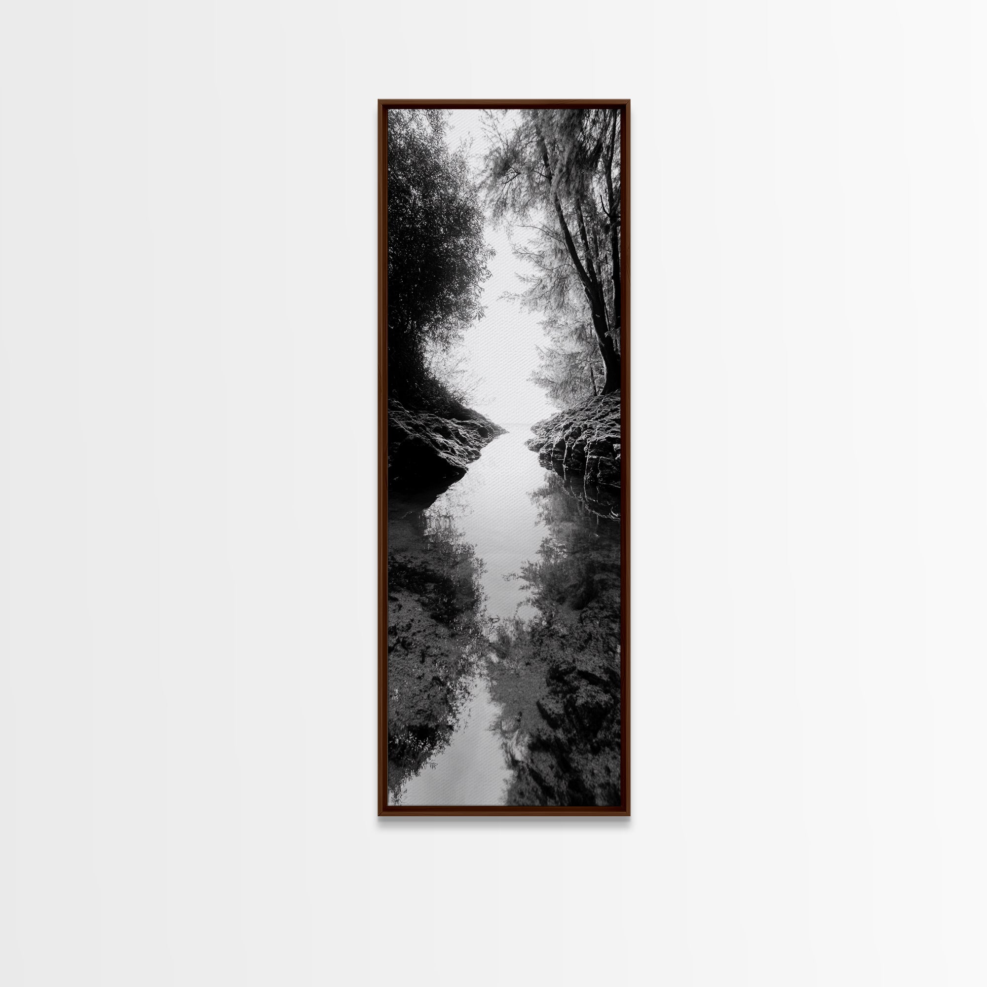Secret Pathway, Forest Creek, Hidden Escape, Canvas Print, Magical Woodland Art, Hallway or Entryway Mystical Nature Decor, Bathroom Art