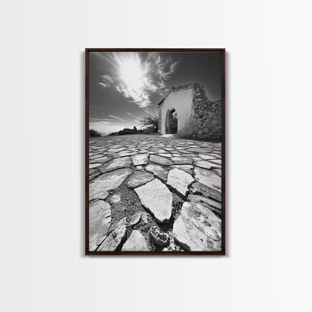 Desert Archway, Stone Ruins, Sunny Sky, Canvas Print, Rustic Travel Wall Art, Mediterranean Decor, Minimalist Earthy Aesthetic | | Wiccan Center