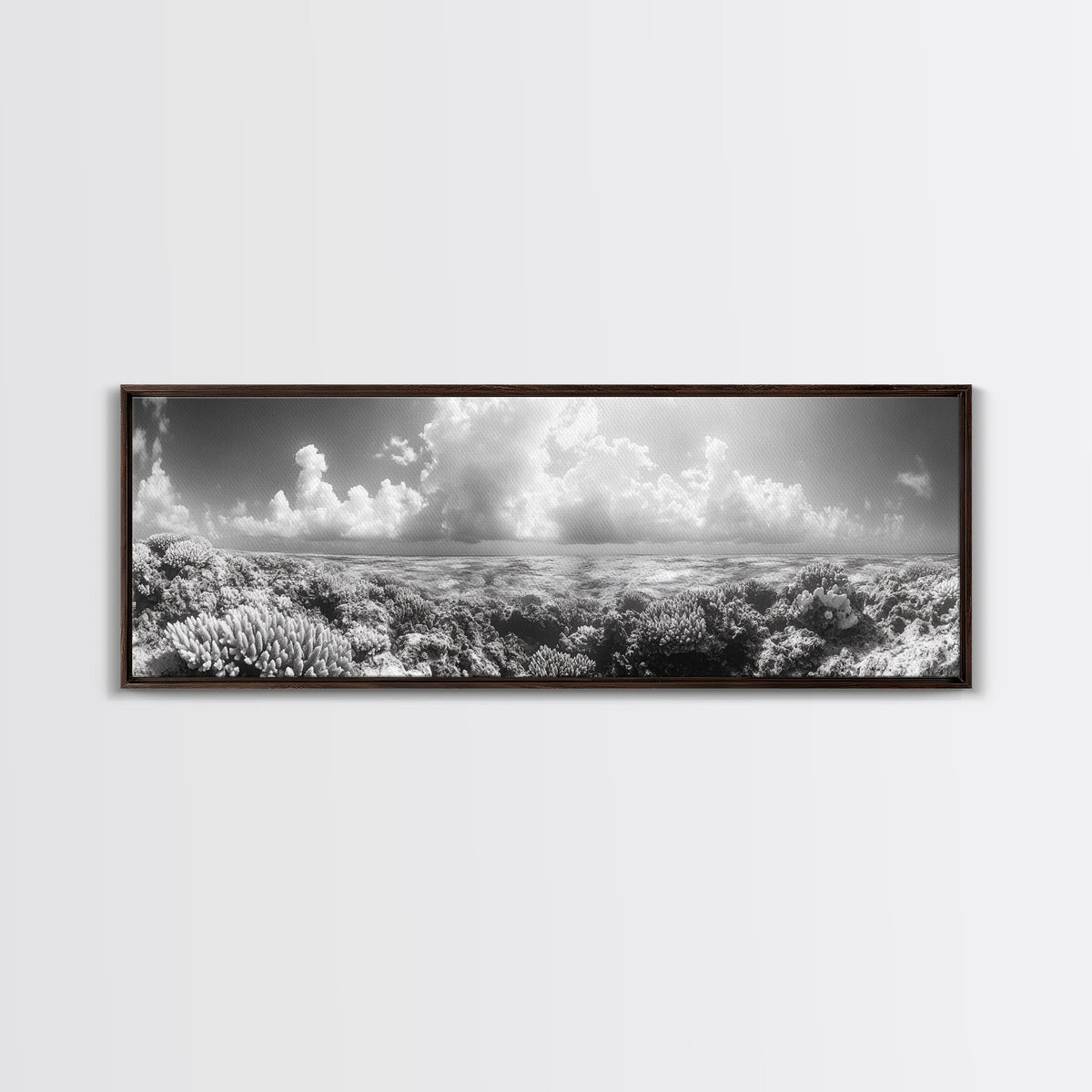 Coral Reef, Ocean Horizon, Cloudscape, Canvas Print, Underwater Nature Photography, Bathroom Wall Art, Marine Coastal Decor | | Wiccan Center