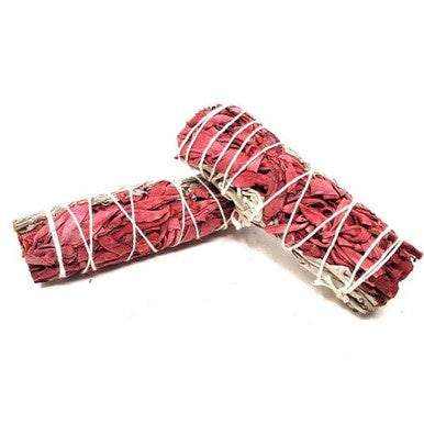White, Blue & Red Dragon's Blood Sage (Single Combo) Smudge Stick (4 in.) | Smudge Sticks | Wiccan Center
